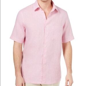 ✨HP✨TASSO ELBA Cross-dye Short Sleeve Linen Shirt✨